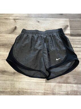 Nike Athletic Dri-Fit Loose Running Shorts Heathered Black Grey Women’s Size S